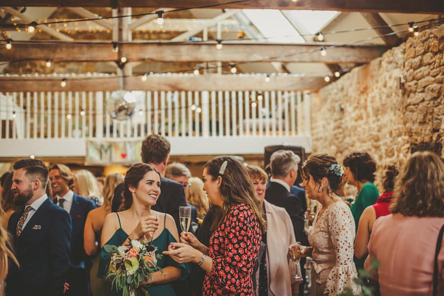 Wedding guests talking to each other