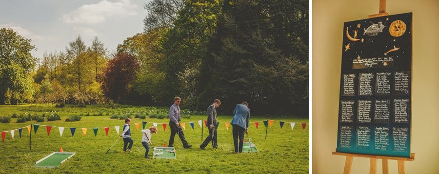 Wedding guests playing crazy golf