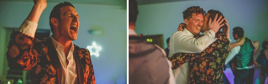 The best man closes his eyes and shouts on the dancefloor