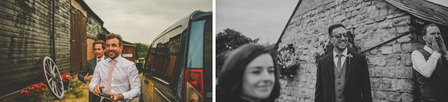 Guests arriving at Over Barn in Gloucestershire