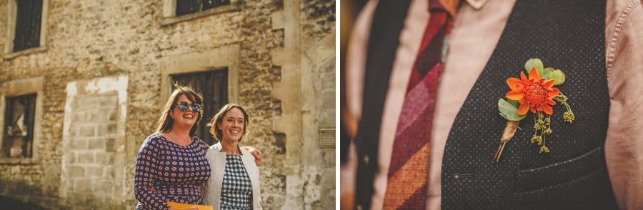 Wedding guests arriving at Silk Mill Studios