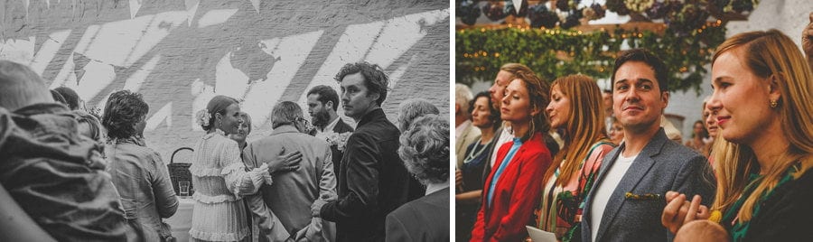 The wedding ceremony begins at Silk Mill studios in Frome