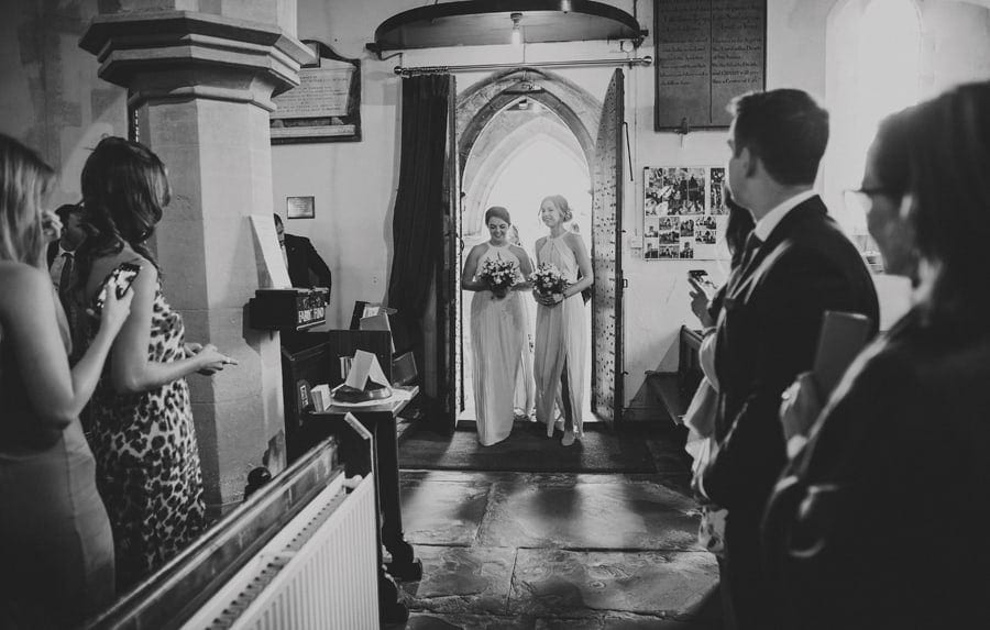 Bridesmaids enter the Church