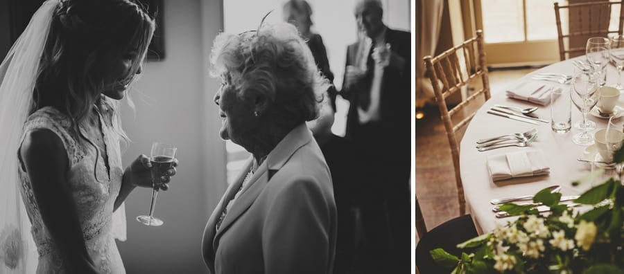The bride talks to her grandmother at Stubton Hall