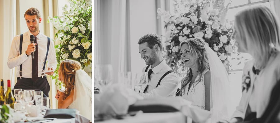 The groom delivers his speech to the wedding party at Stubton Hall