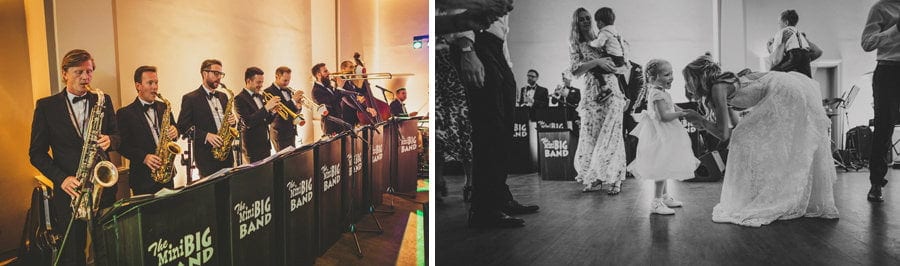The big band play for the wedding guests