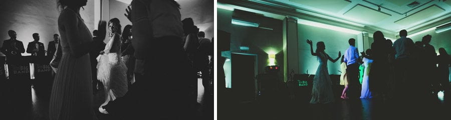 Wedding guests dancing together