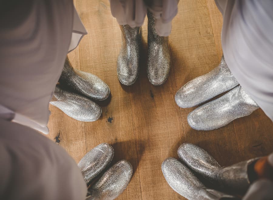 The ladies puts their silvers wellies together