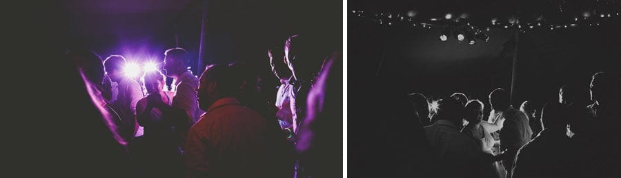 Wedding guests on the dancefloor in the tipi