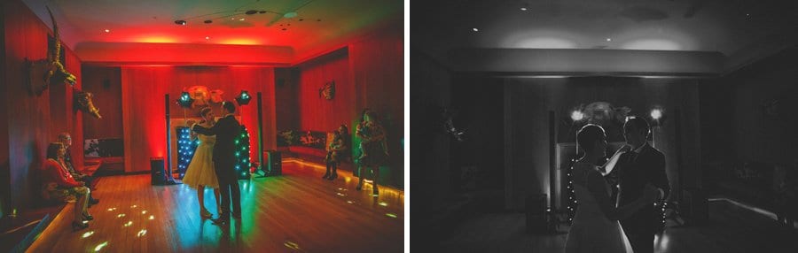 The bride and groom dancing on the dancefloor at Cowley Manor