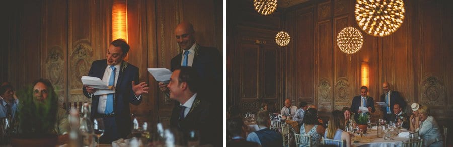 The best men deliver their wedding speech in front of wedding guests