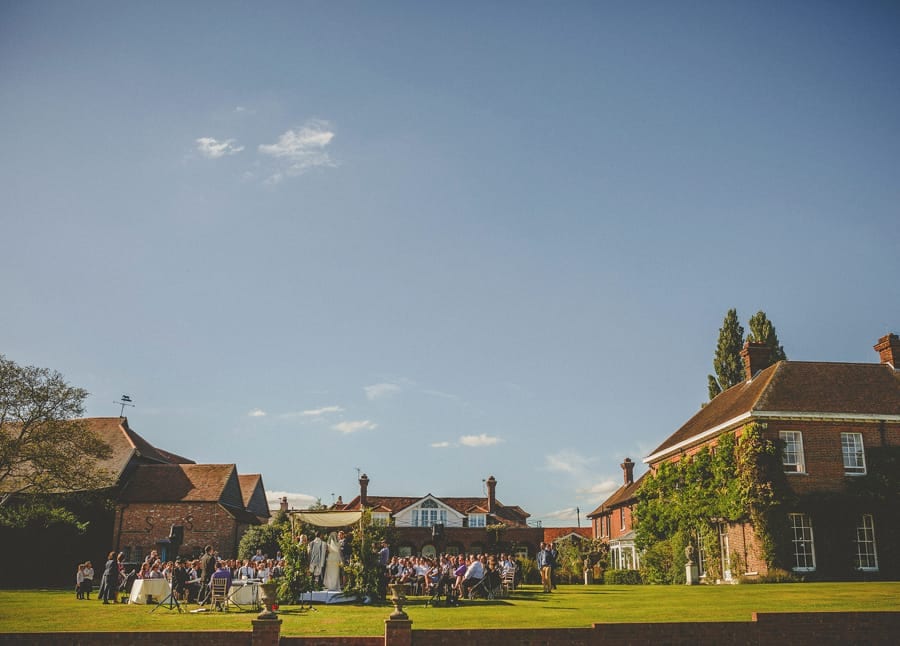 The outdoor wedding ceremony at Micklefield Hall