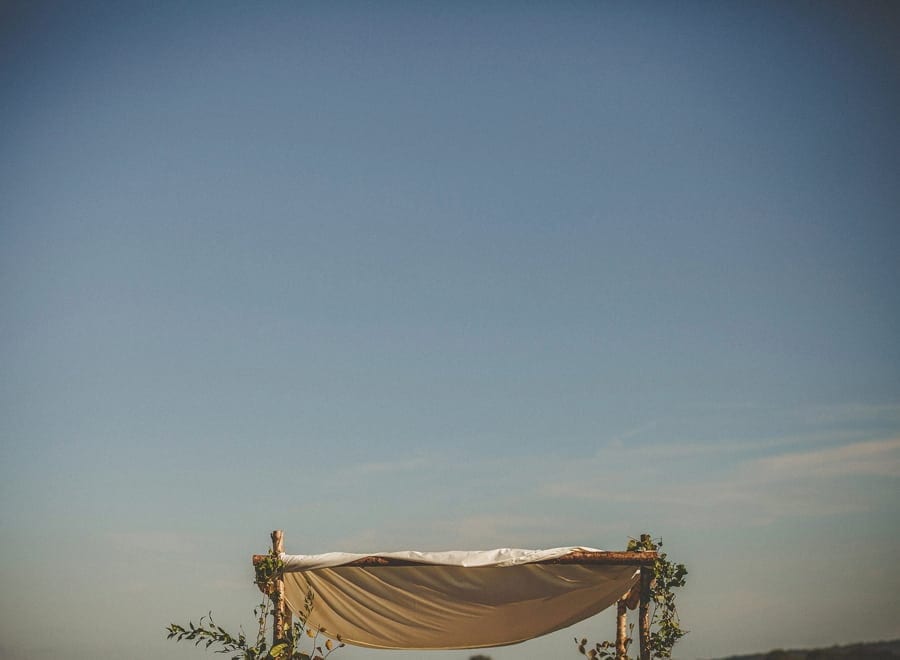 The canvas roof of the outdoor wedding ceremony canape