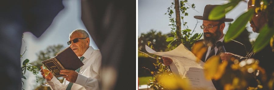 Wedding guests read out poems and scriptures from a book