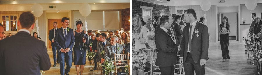 Wedding guests walking into the room