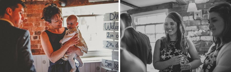 Wedding guests at Sopley Mill