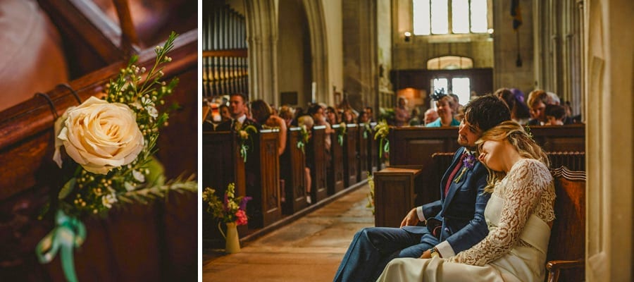 The bride and groom rest half way through the talks