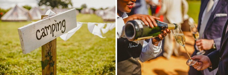 Camping sign and tipis