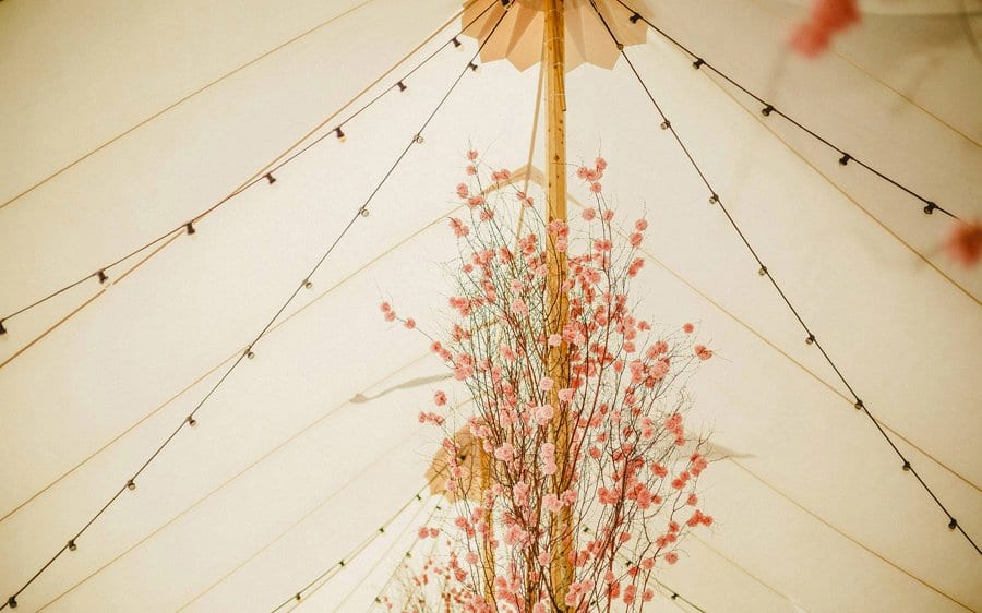 The marquee and tables are set and ready to serve food