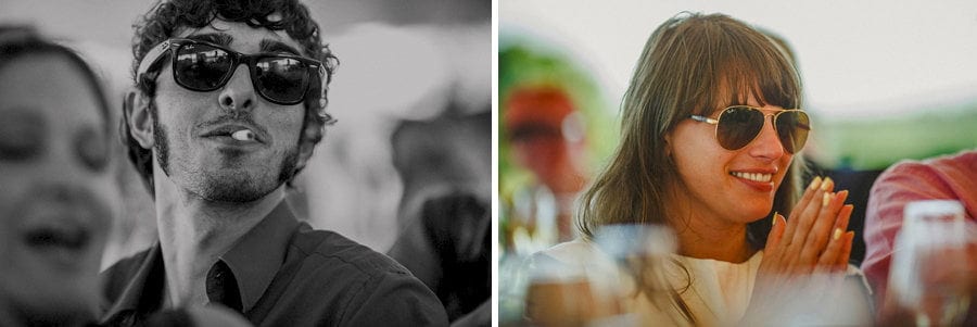 Wedding guests listening to the speeches