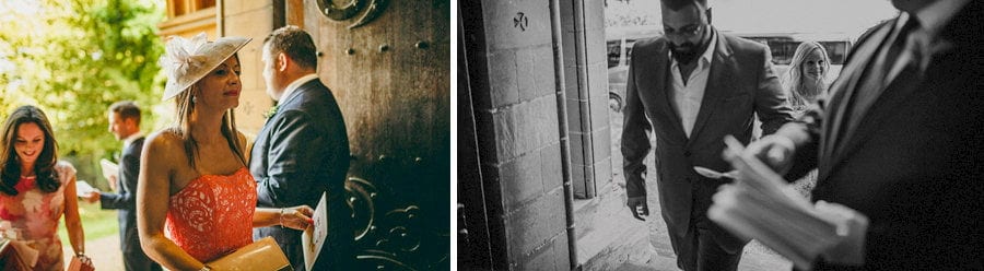 Guests arrive at St. Benets Minster, Suffolk