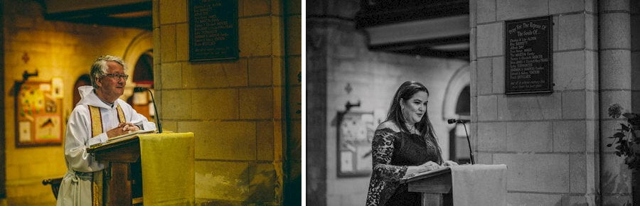 The vicar smiles as he delivers his speech