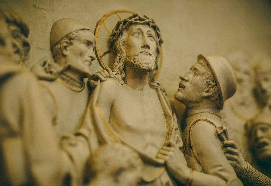 A sculpture of Jesus Christ in St. Benets Minster in Suffolk