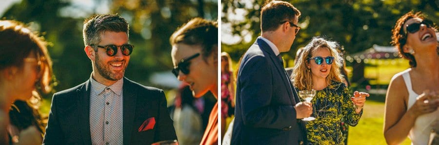 Wedding guests on the lawn at Wilderness reserve