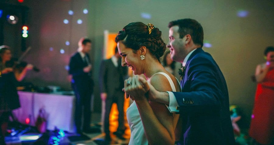 The bride and grooms first dance together