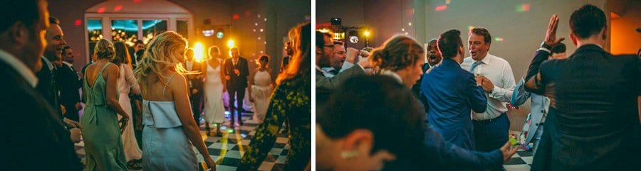 The groom dances with his friend