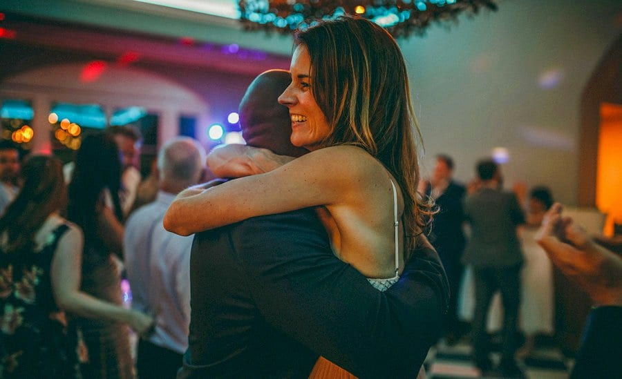 Friends of the bride and groom dancing on the dancefloor
