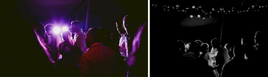 Wedding guests on the dancefloor in the tipi