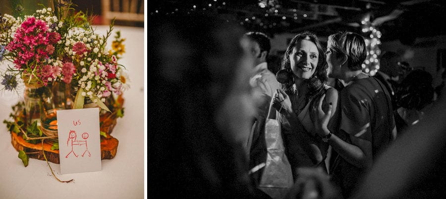 The bride dancing with friends and family on the dancefloor