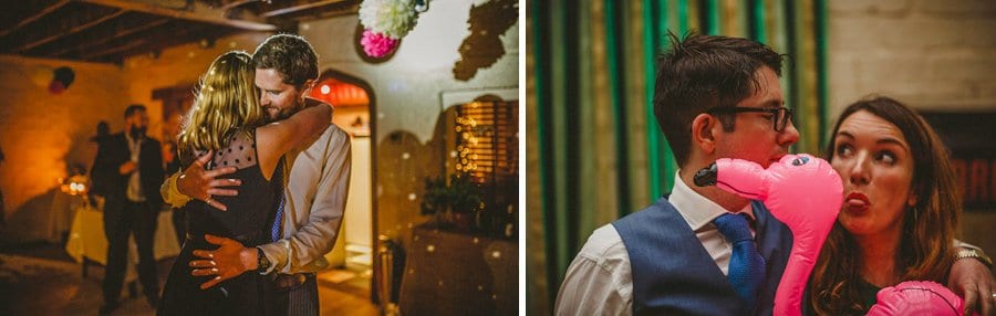 Wedding guests dancing on the dancefloor at Abbey House Gardens