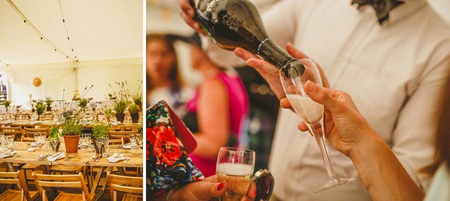 A glass of champagne being poured into a glass