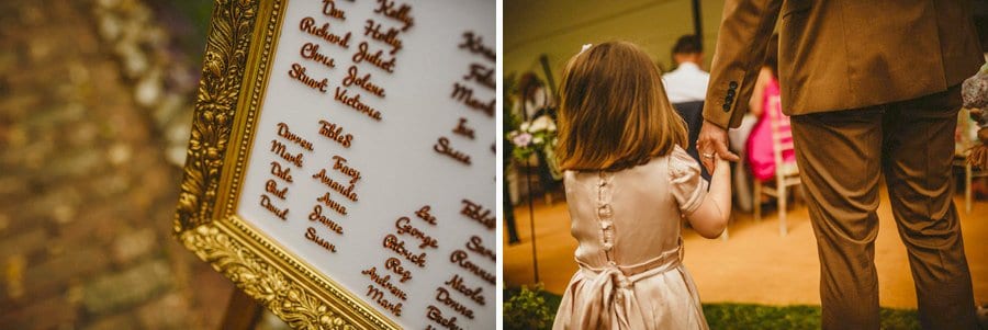 Wedding guests arriving at the marquee on the lawn at Voewood in Norfolk