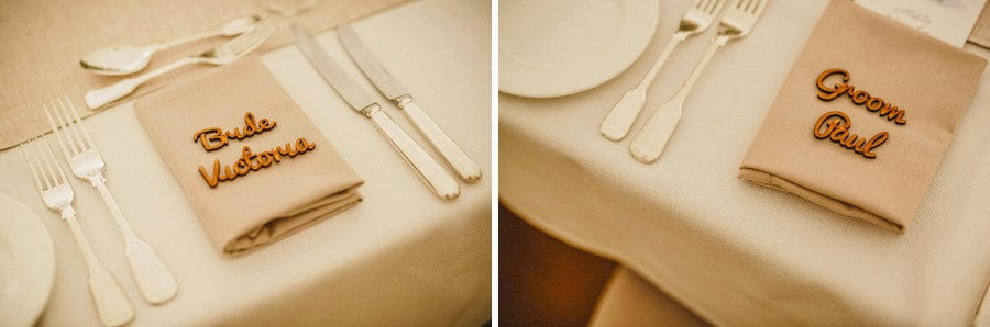 The wedding table in the marquee at Voewood