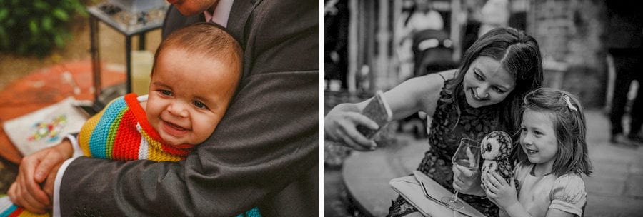 Wedding guests taking photographs