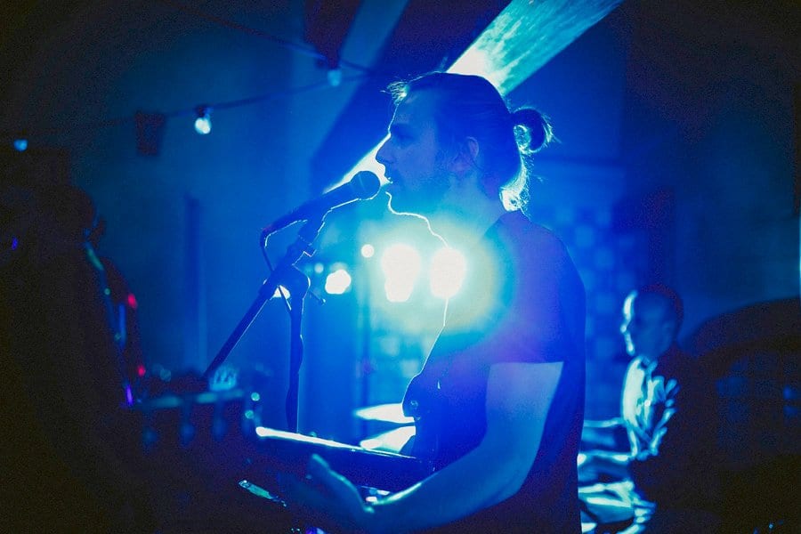 A guitarist performs a song at Voewood House in Norfolk