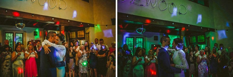 The bride and grooms first dance at Voewood