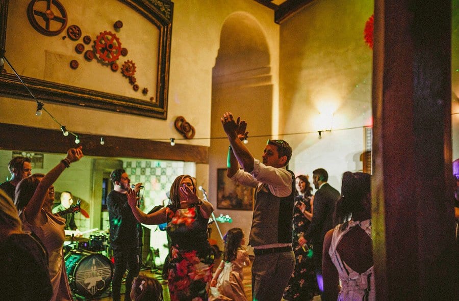 The wedding party on the dancefloor