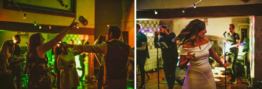 The wedding party dancing