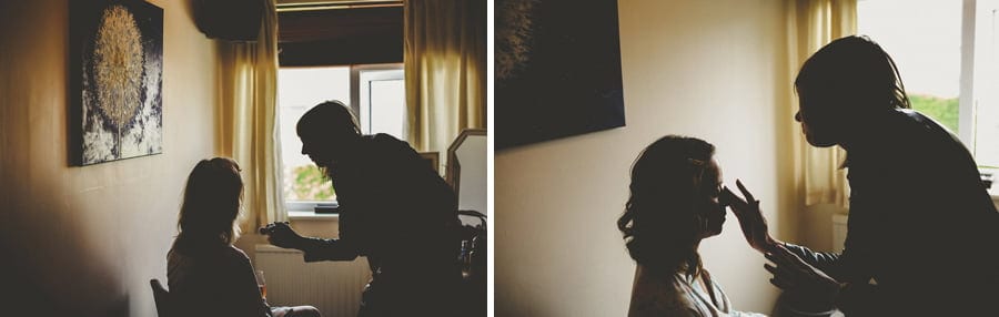 The bride getting ready at her parents house