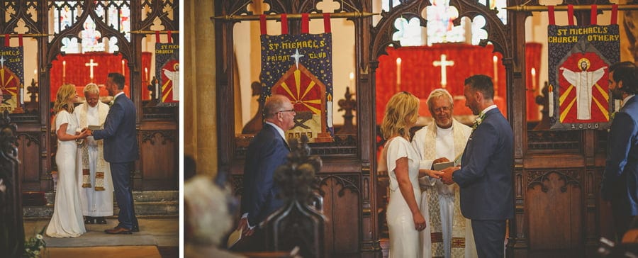 The wedding ceremony in the church in Othery