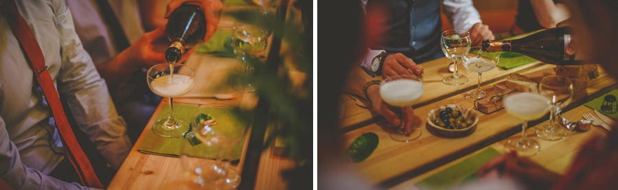 Pouring champagne into a glass