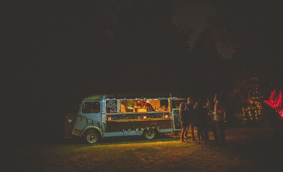 The cocktail van in the garden of the wedding