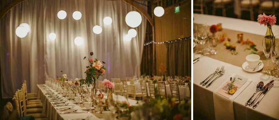 The wedding table on the old barn at Childerley Estate