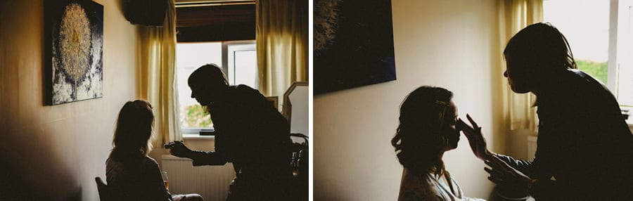 The bride getting ready at her parents house