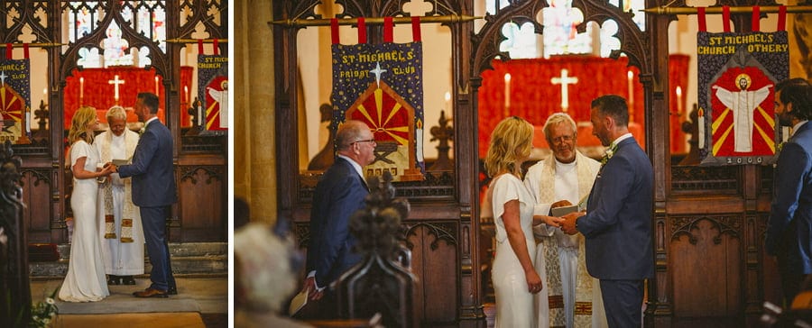 The wedding ceremony in the church