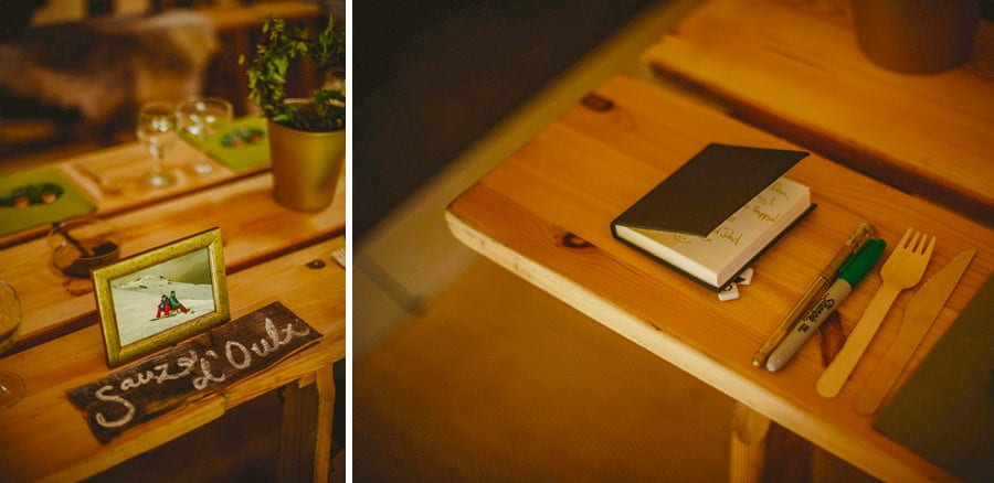 Wedding decorations inside the tipi